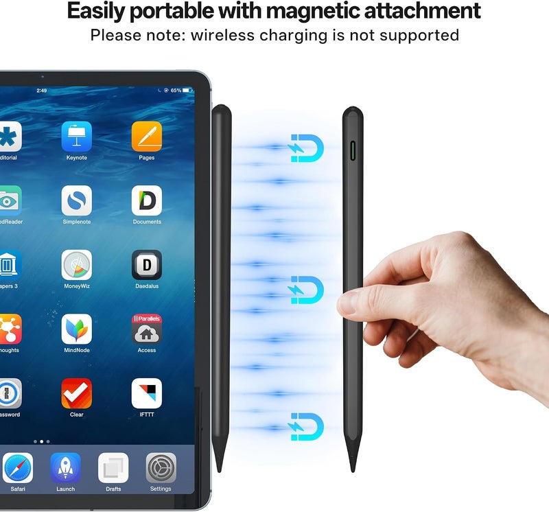 iafer Pencil for iPad 2018-2025, Fast Charge Tilt Sensitivity Palm Rejection 26H Working Time, Stylus Pen for iPad Pro 11/12.9/13 M3/M4, iPad 6th-11th A16, Air 3/4/5/M2/M3, Mini A17 Pro 7/6/5 - Image 4