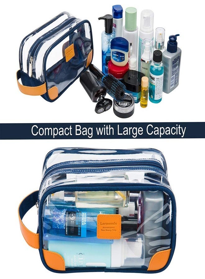 Lermende Clear Toiletry Bag for Traveling, Large Toiletry Bag for Men. Hanging Dopp Kit/Travel kit/Clear Mens Bag/Unisex Bathroom Travel Bag for Mens(Blue) - Image 4
