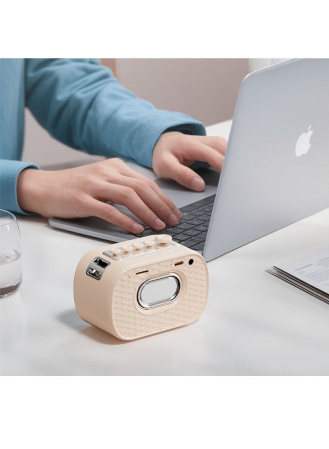 نيوترل مكبر صوت بلوتوث صغير متعدد الوظائف P13 صغير الحجم وسهل الحمل، مثالي للاستماع إلى الموسيقى والرد على المكالمات والاستماع إلى البث الإذاعي. مثالي لحفلات أعياد الميلاد وتناول الطعام في الهواء الطلق وفترات الاسترخاء والتأمل وغيرها. (أبيض) - Image 4