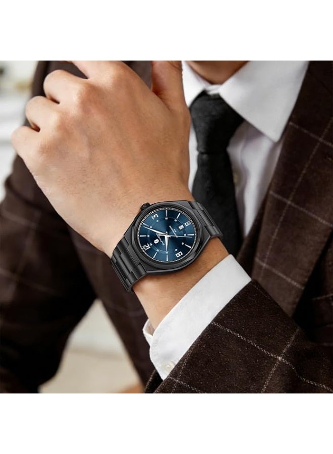 Sapphero Watches for Men Arabic Numeral Dial Quartz Wristwatch 50M Waterproof Luminous Watches Mens Watch Work Sport Casual Dress Watch with Stainless Steel Strap Elegant Gifts for Men - Image 4
