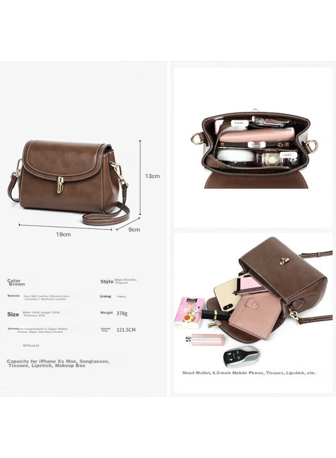 Viney Women's Handbag, Cowhide Crossbody Bag, Stylish Luxury Shoulder Phone Bag, Birthday Gift For Girlfriend, Qixi Festival And Valentine's Day Present - Image 5