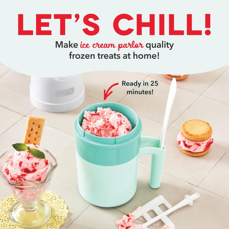 DASH My Pint Ice Cream Maker Machine (Aqua): Multi-Purpose Soft Serve Ice Cream Machine for Homemade Gelato, Sorbet, Frozen Yogurt, Includes Mixing Spoon, Easy to Clean and Store - Image 3