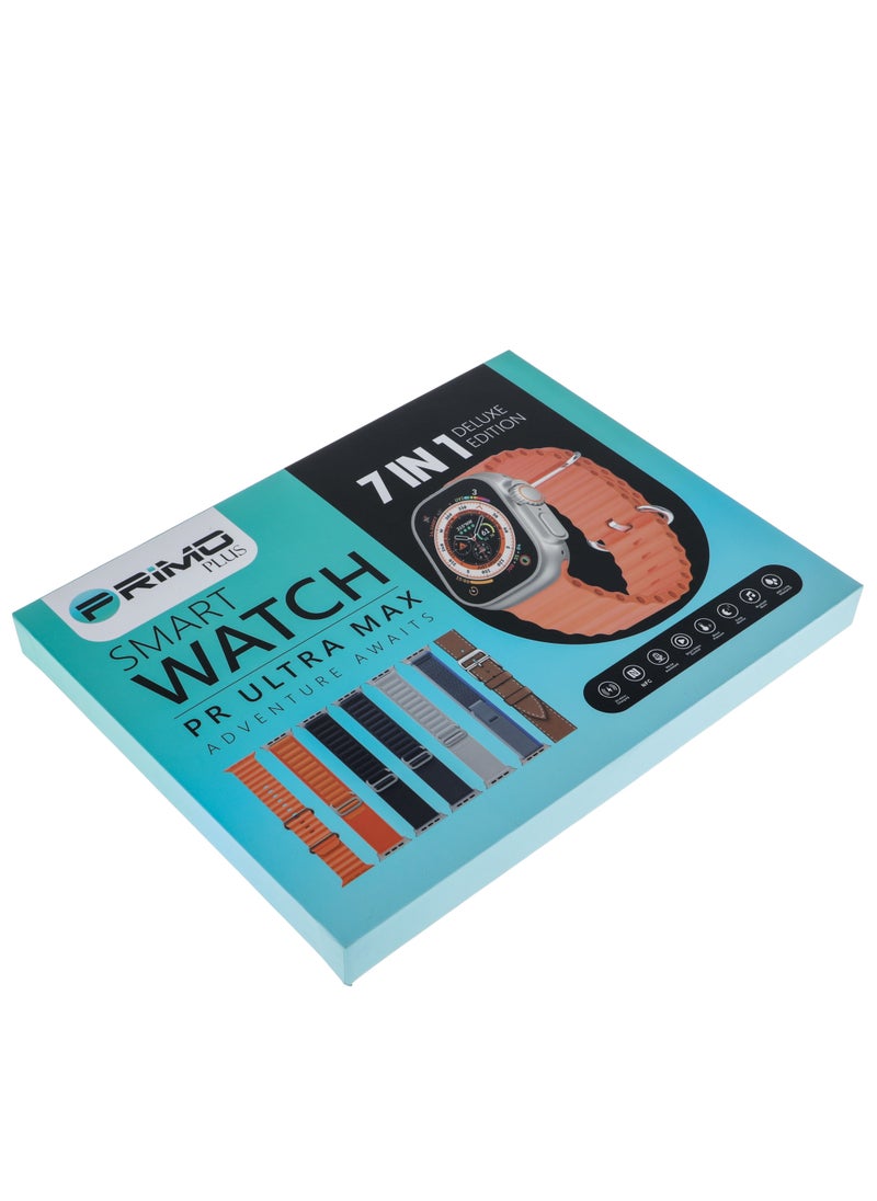 PRIMO PLUS The New PR ULTRA MAX Smart Watch Series 8 With A Full Screen Works With The Android And IOS System Is Responsive Wireless Charging And Supports GPS With 7 Bracelets and Protection Cover , Size 49 mm -  - Image 3