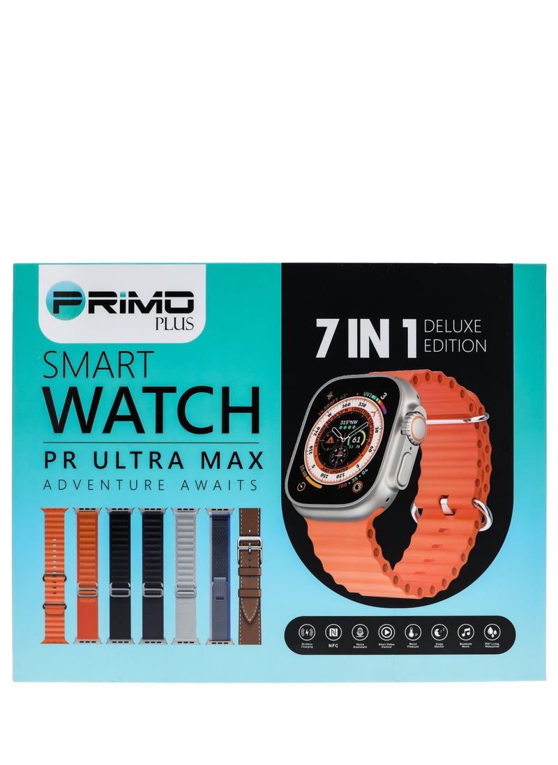 PRIMO PLUS The New PR ULTRA MAX Smart Watch Series 8 With A Full Screen Works With The Android And IOS System Is Responsive Wireless Charging And Supports GPS With 7 Bracelets and Protection Cover , Size 49 mm -  - Image 2
