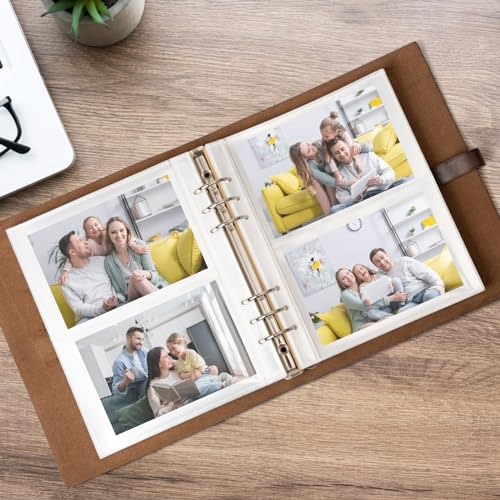 sucarlon Photo Album 4x6 200 Photos, Genuine Leather Photo Albums with Writing Space with 30 Writing Paper, Travel Family Wedding Kids Graduation Baby Picture Album Scrapbook Photo Album (Dog) Labrador Gifts - Image 5