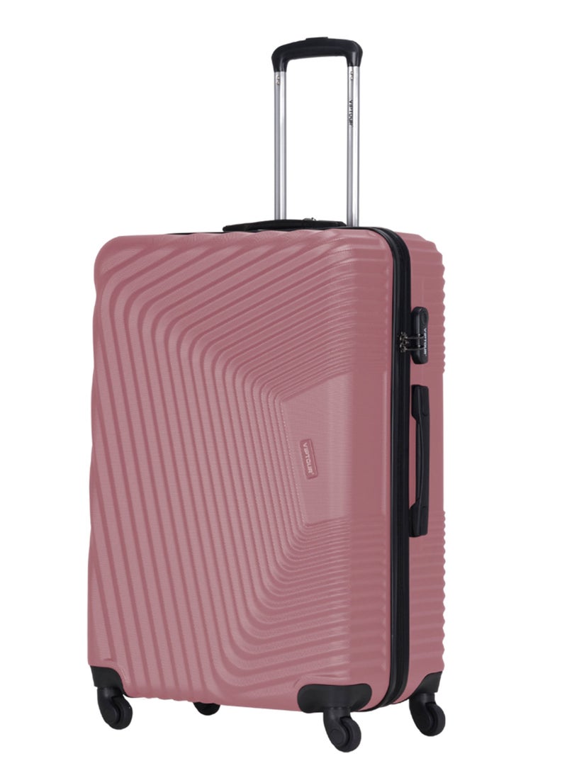 VIPTOUR 3-Piece ABS Hardside Trolley Luggage Set Spinner Wheels with Number Lock 20/24/28 Inches Rose Pink  - Image 3