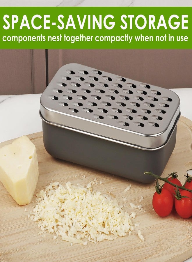 KEISSCO Cheese Grater Citrus Lemon Zester with Food Storage Container & Lid - Perfect For Hard Parmesan Or Soft Cheddar Cheeses, Ginger, Vegetables, Butter, Chocolate & Nutmeg, Gray - Image 5