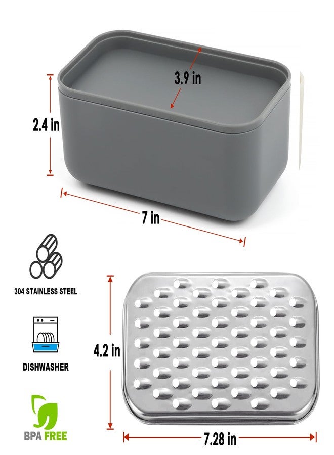 KEISSCO Cheese Grater Citrus Lemon Zester with Food Storage Container & Lid - Perfect For Hard Parmesan Or Soft Cheddar Cheeses, Ginger, Vegetables, Butter, Chocolate & Nutmeg, Gray - Image 2