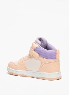 Kappa Girls' Colourblock High Top Sneakers with Hook and Loop Closure  - Image 2