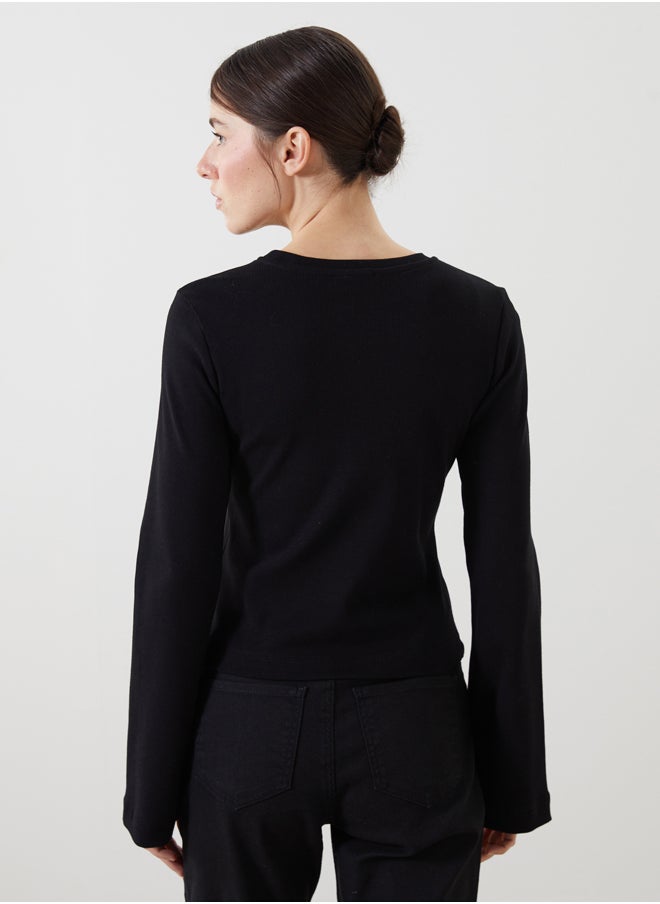 LC WAIKIKI Crew Neck Textured Women's Bodysuit  - Image 4