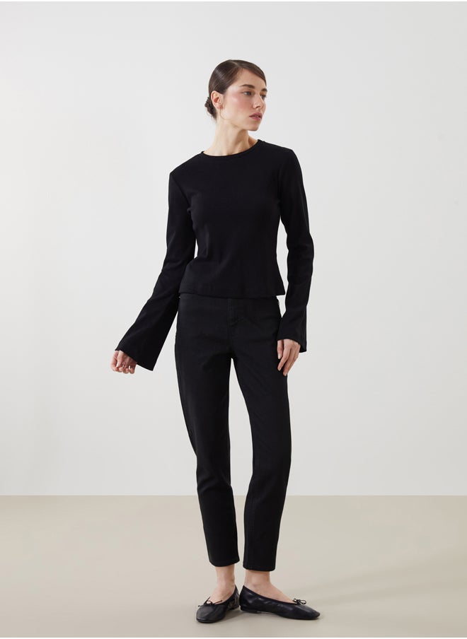 LC WAIKIKI Crew Neck Textured Women's Bodysuit  - Image 2