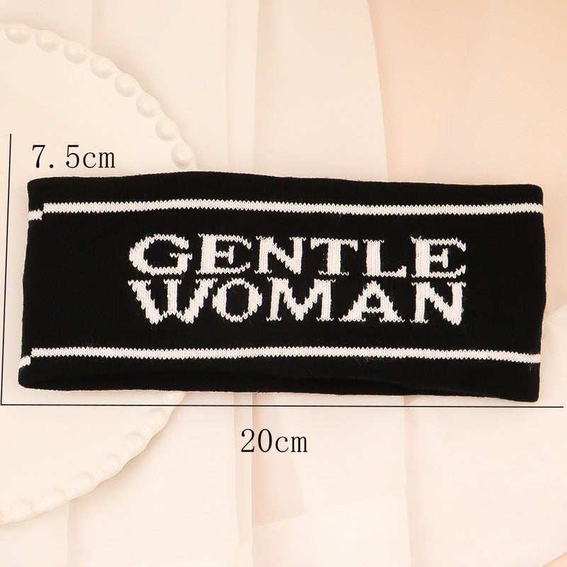 Loquat Versatile Letter Sports Hairband Sweat Absorbent Running Knit Stripe Hair Tie New Arrival Autumn/Winter Popular Explosion Style 7#