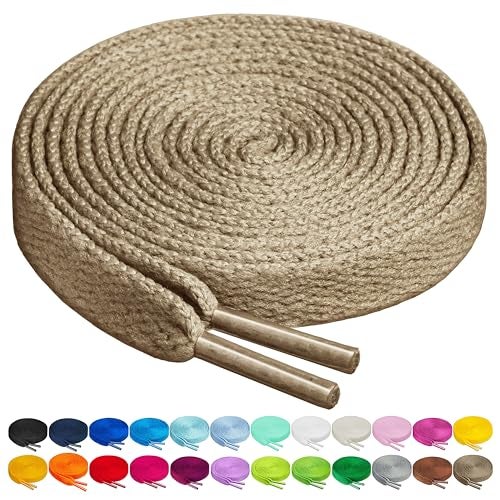 Birch Shoelaces in 27 Colors Flat 5/16" Shoe Laces in 4 Different Lengths (37" (94cm), Taupe Tan) - Image 1