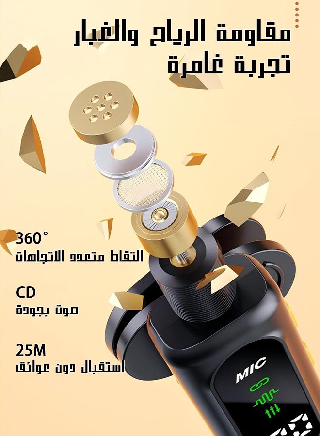 يهييو نظام مايك لافاليير لاسلكي احترافي لأربعة أشخاص (1RX+4TX) | 2.4G مزيل ضوضاء (68dB), علبة متكاملة: 4 مايك + مستقبل + 4 أغطية وبر | بطارية 6 ساعات، استقبال 25 متر | للمقابلات الجماعية والبودكاست - Image 4