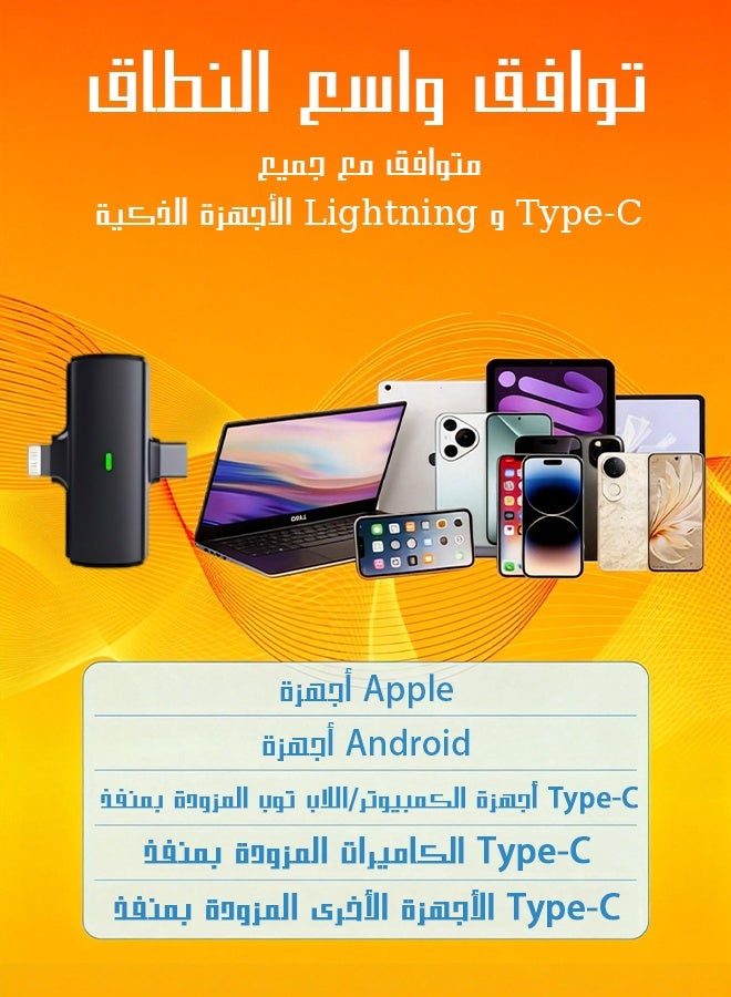 يهييو نظام مايك لافاليير لاسلكي احترافي لأربعة أشخاص (1RX+4TX) | 2.4G مزيل ضوضاء (68dB), علبة متكاملة: 4 مايك + مستقبل + 4 أغطية وبر | بطارية 6 ساعات، استقبال 25 متر | للمقابلات الجماعية والبودكاست - Image 2
