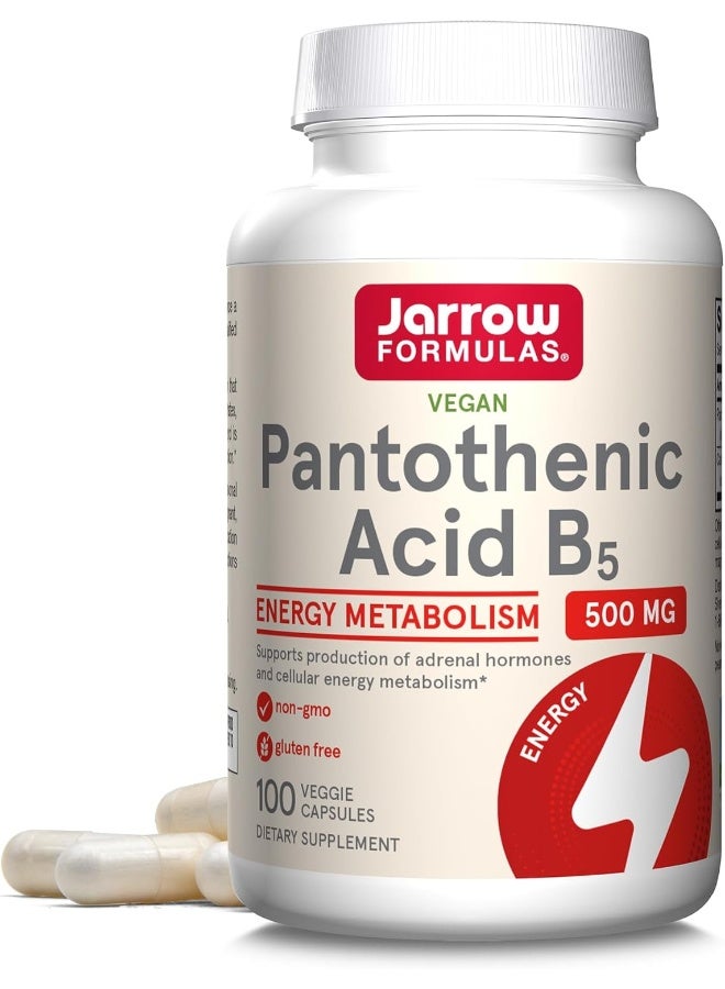 jarrow formulas Pantothenic Acid B5 Formulas - 500 Mg - 100 Veggie Caps - Image 1