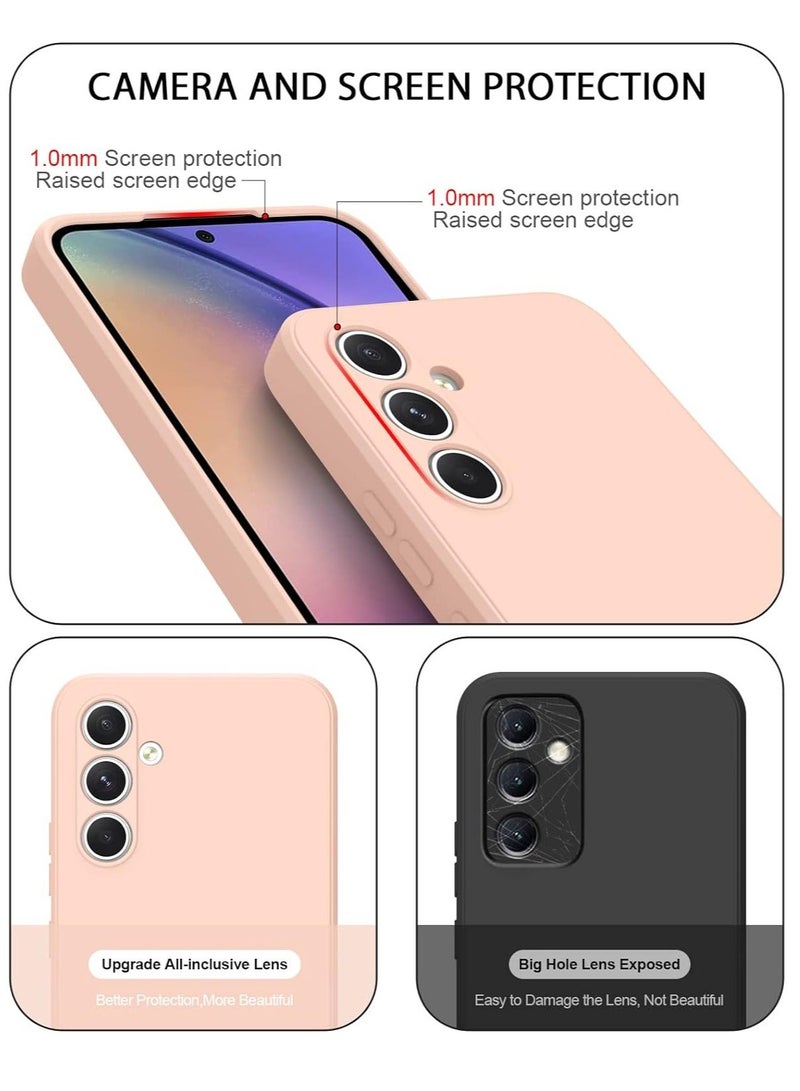 MUNTAQI Samsung Galaxy A54 5G Soft Silicone Case – 6.4-Inch, Military Grade Drop Protection, Anti-Scratch Lining (Pink Sand) - Image 2