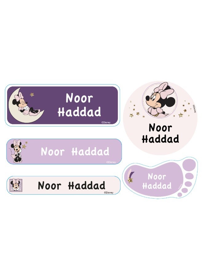 Essmak Disney Personalized Waterproof Name Labels for Kids – Set of 74 Custom Stickers for School Supplies, Lunch Boxes, Clothes and Toys  - Image 1