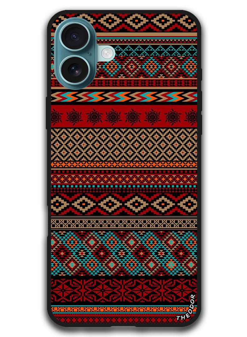 Theodor غطاء واقي مضاد للخدش وصدمات مع حواف لجهاز iPhone 16 (6.1) بوصة أنماط - Image 1