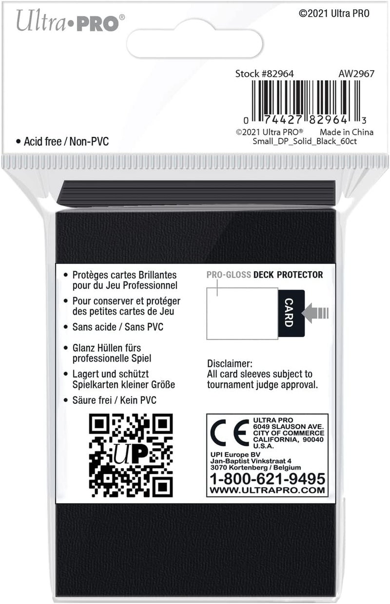 Ultra Pro PRO GLOSS Deck Protector Sleeves - Small Black (60 Pack) - Image 2