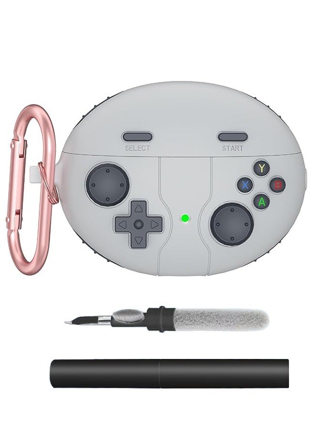 Suitable for Huawei Freebuds 6i/5i, cute and fun cartoon silicone TPU soft protective case, including keychain, cleaning pen, suitable for boys, girls, men and women - Grey - Image 1