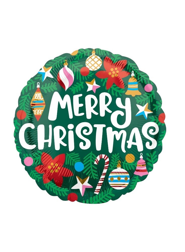 Doodle Kiddo Merry Christmas Round Foil Balloon 45 CM - Image 1