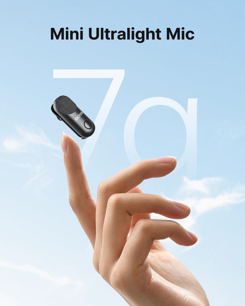 BOYA Magic Wireless Mini Microphones for iPhone/Android/PC/Camera, 4 Form-in-1 Mic, 7g Lightweight,AI Noise Reduction, 48kHz/24bit,APP Control, 328ft Range,Microphone for Recording(Stand not included) - Image 4