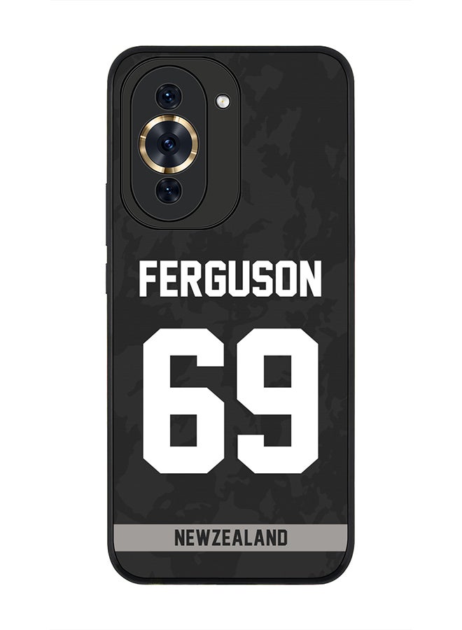 Stylizedd Rugged Black Edge Case for Huawei nova 10 Pro, Slim fit Soft Case Flexible Rubber Edges Thin Cover - Player Name - Lockie Ferguson, Jersey Number- 69 - Image 1