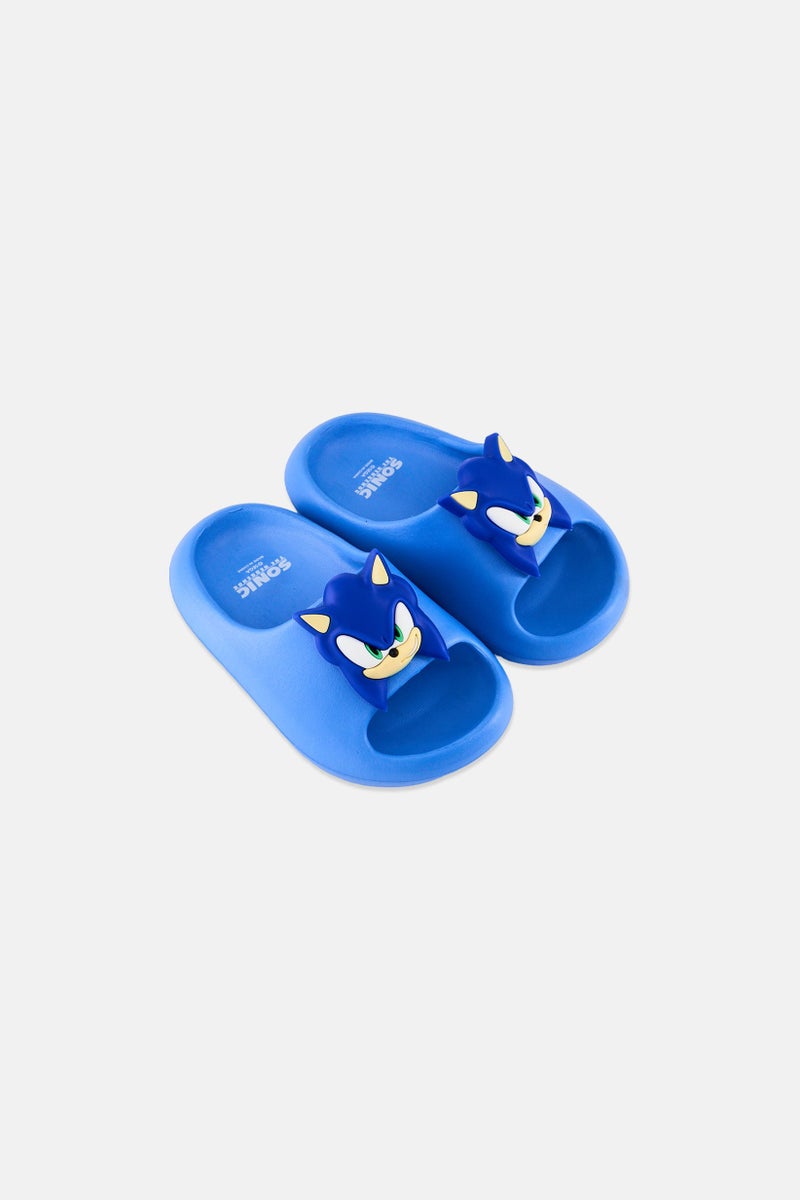 SONIC Toddlers Boy Sonic Slip On Slides, Blue - Image 4