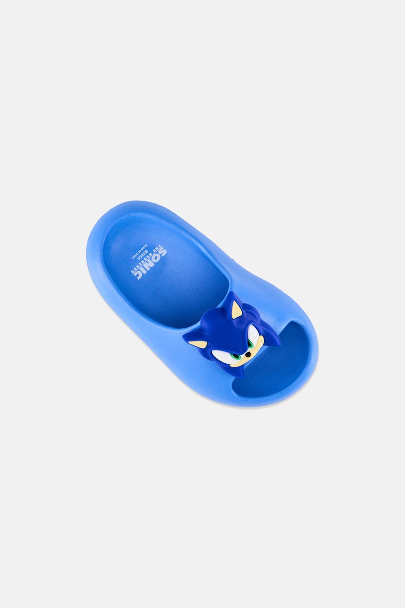 SONIC Toddlers Boy Sonic Slip On Slides, Blue - Image 3