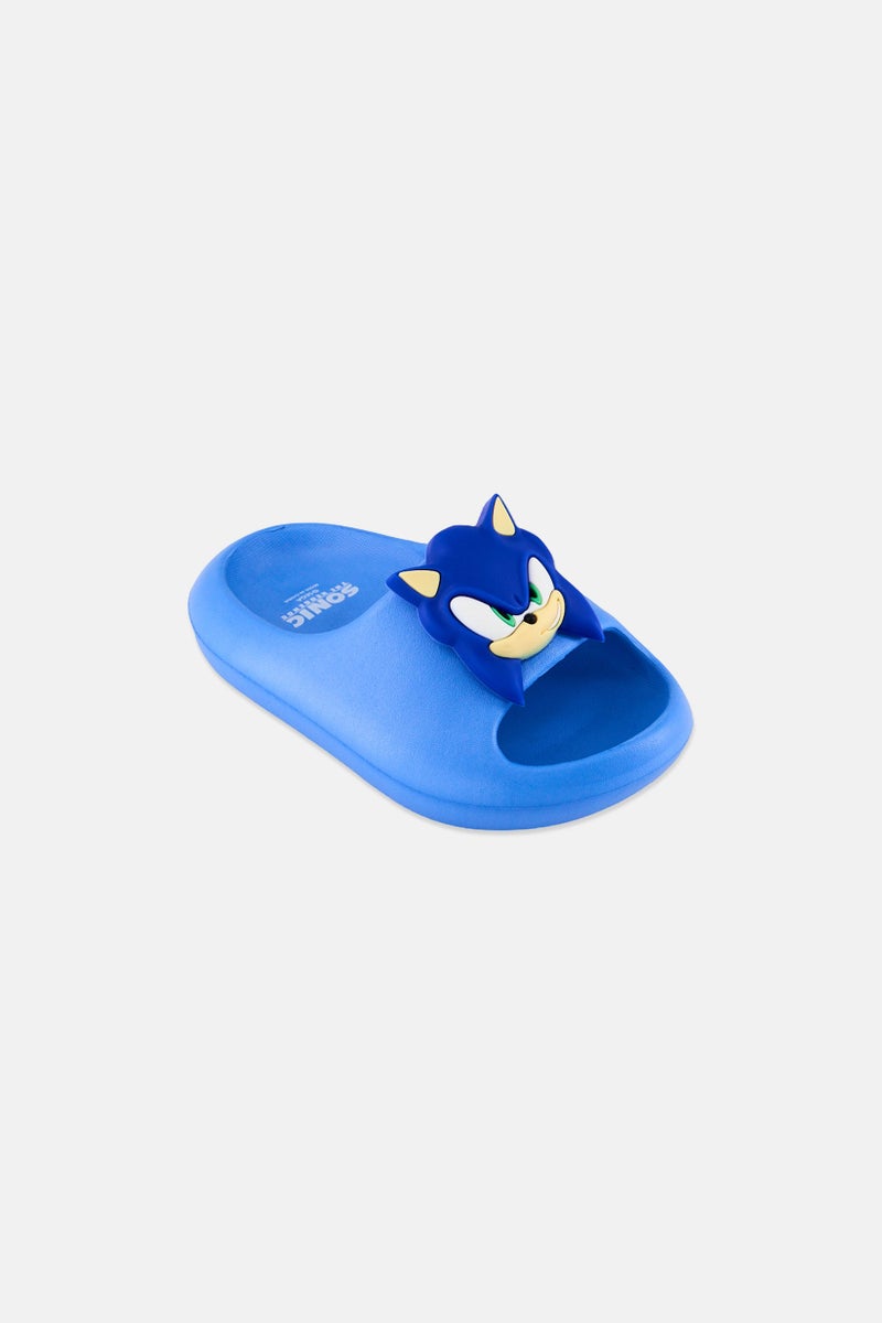 SONIC Toddlers Boy Sonic Slip On Slides, Blue - Image 1