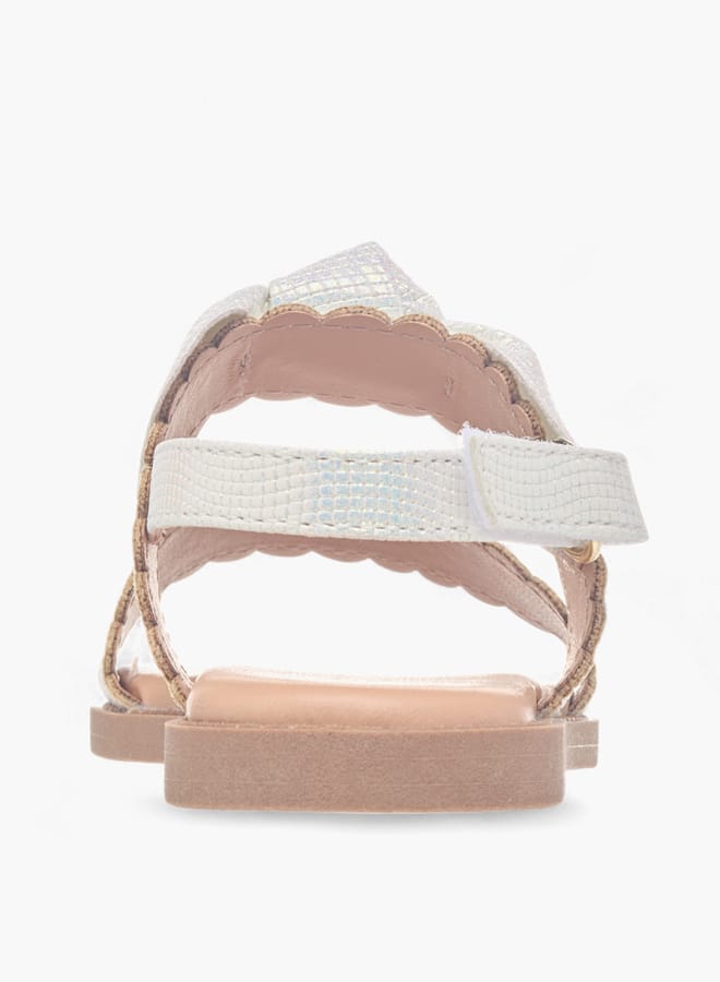 جونيورز صنادل بناتي بتزيين فيونكة وإغلاق بشريط لاصق - Image 4