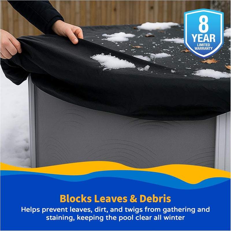Blue Wave 8-Year 15-ft x 30-ft Oval Above Ground Pool Winter Cover - Image 4
