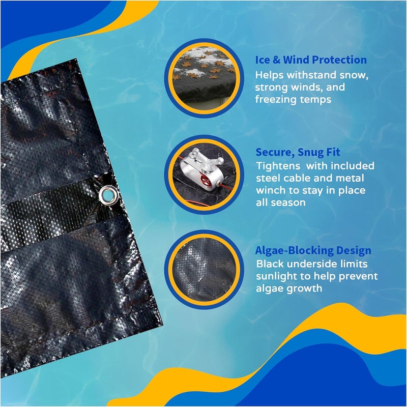 Blue Wave 8-Year 15-ft x 30-ft Oval Above Ground Pool Winter Cover - Image 5