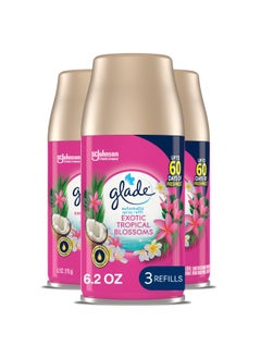 Glade Automatic Spray Refill  Air Freshener for Home and Bathroom  Exotic Tropical Blossoms  6.2 Oz  3 Count  - Image 1