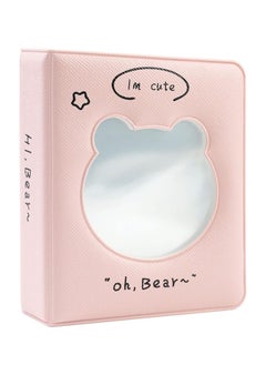 Ant 3 Inch Mini Photo Album Photocard Binder, Bear Hollow Holder Book, Business Card Book Holder, 36 Pockets for Polaroid Mini8/9/25/70/90 (Pink Bear)  - Image 1