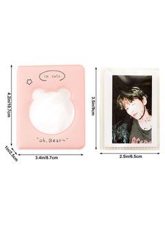 Ant 3 Inch Mini Photo Album Photocard Binder, Bear Hollow Holder Book, Business Card Book Holder, 36 Pockets for Polaroid Mini8/9/25/70/90 (Pink Bear)  - Image 2