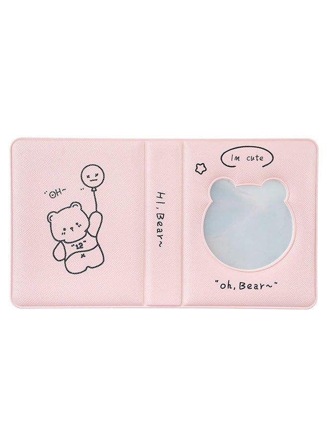 Ant 3 Inch Mini Photo Album Photocard Binder, Bear Hollow Holder Book, Business Card Book Holder, 36 Pockets for Polaroid Mini8/9/25/70/90 (Pink Bear)  - Image 3