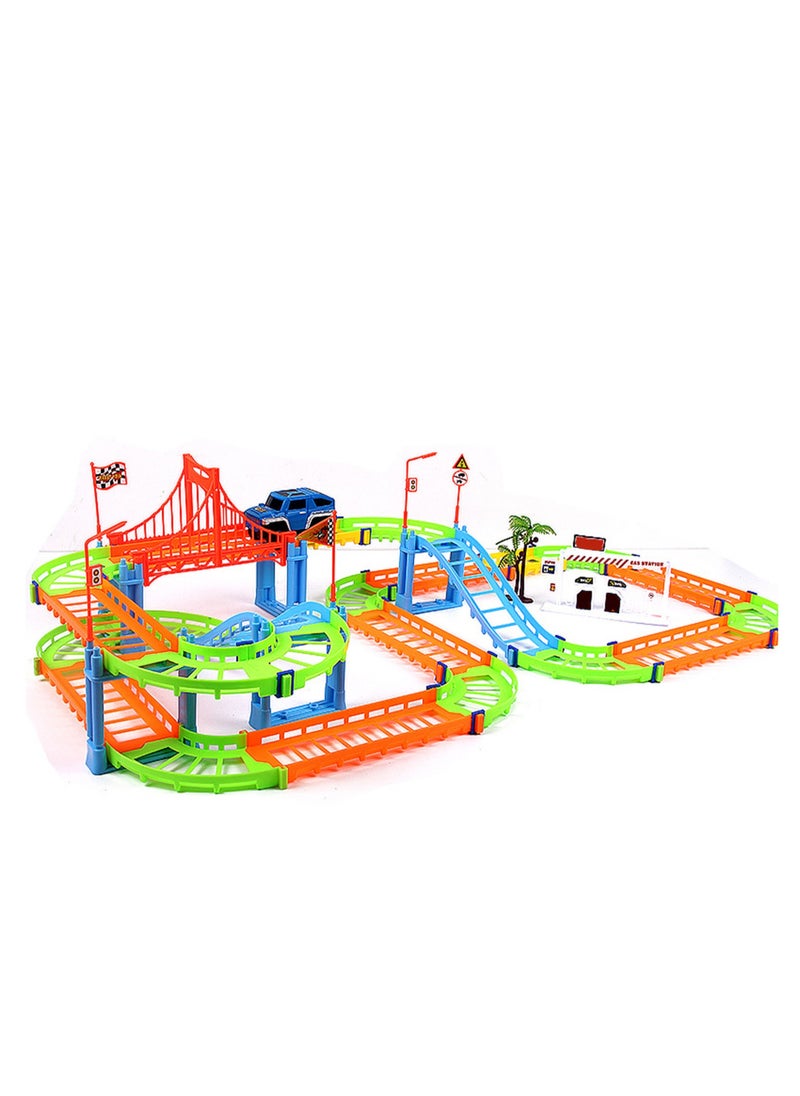 Velaurs Electric Train Track Toy Exquisite Workmanship Safe Educational Race Car Track Toys with Coconut Tree for Children Colorful  - Image 1