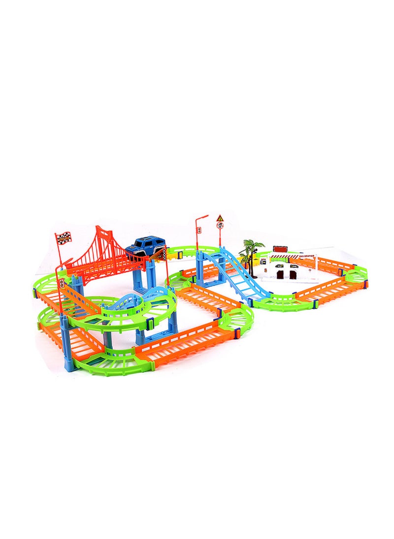 Velaurs Electric Train Track Toy Exquisite Workmanship Safe Educational Race Car Track Toys with Coconut Tree for Children Colorful  - Image 2