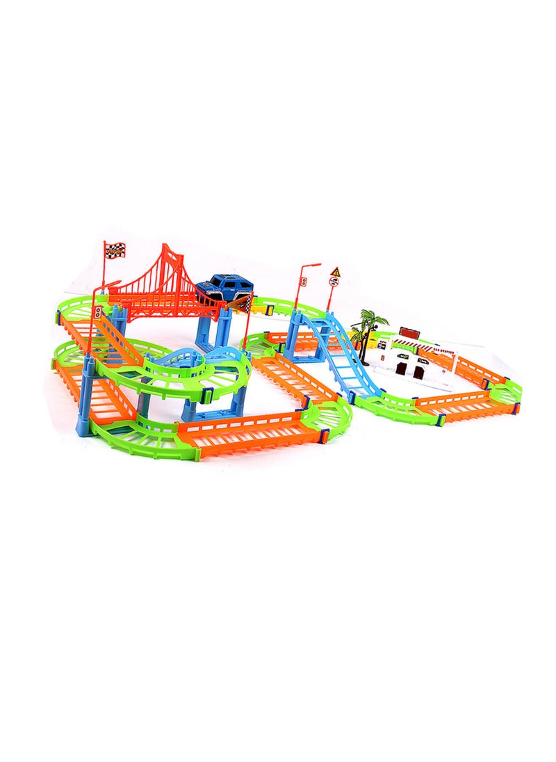 Velaurs Electric Train Track Toy Exquisite Workmanship Safe Educational Race Car Track Toys with Coconut Tree for Children Colorful  - Image 3