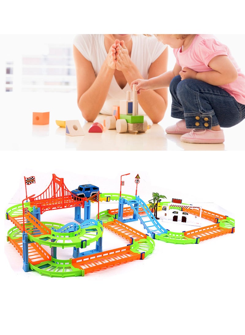 Velaurs Electric Train Track Toy Exquisite Workmanship Safe Educational Race Car Track Toys with Coconut Tree for Children Colorful  - Image 4