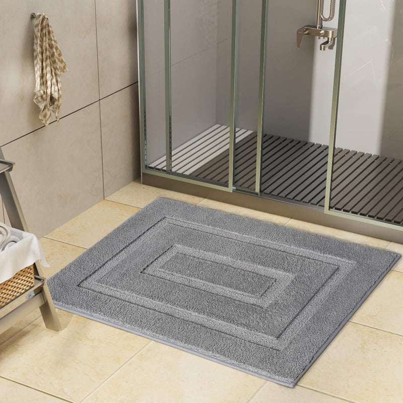 Homore Bath Brug سجادة حمام رمادي 24 × 36 بوصة ناعمة موصية ميكروفيات الحمام العداء السجادة قابلة للغسل السجاد عداء الحمام للحمام سجاد الحمام للاستحمام حوض الاستحمام - Image 1