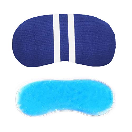 Jenna Eye Sleep Mask for Women Soft Light Blocking Sleeping Eye Mask with Adjustable Strap Travel Relaxation Eye Cover for Home Flight Deep Rest (WhiteLine_Purple_Gel) - Image 1