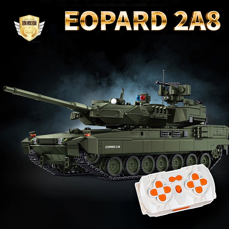 لعبة تركيب مكعبات دبابة ليوبارد 2A8 العسكرية من 12GO - Image 1