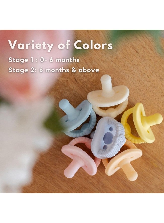 NatureBond Baby Pacifier Soother Silicone Binky Newborn Teether Pacifiers 2 in 1, Curved for Comfort | Hygiene Cover (0-6 Months, Bubble Blue and Ivory Cream) - Image 3