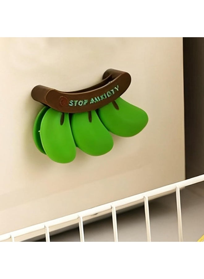 مجموعة مشابك أكياس على شكل موزة، 3 قطع، مع حامل مغناطيسي على شكل شجرة، لتنظيم أكياس رقائق البطاطس والخبز والأرز والمعكرونة والأطعمة الجافة في الثلاجة والمطبخ، حل تخزين أنيق ومزخرف. - Image 3