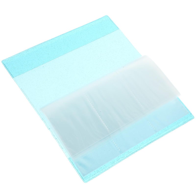 Blue Glitter Multi Functional Jelly Photo Album Card Holder 84 Pocket Ticket Organizer - Image 2
