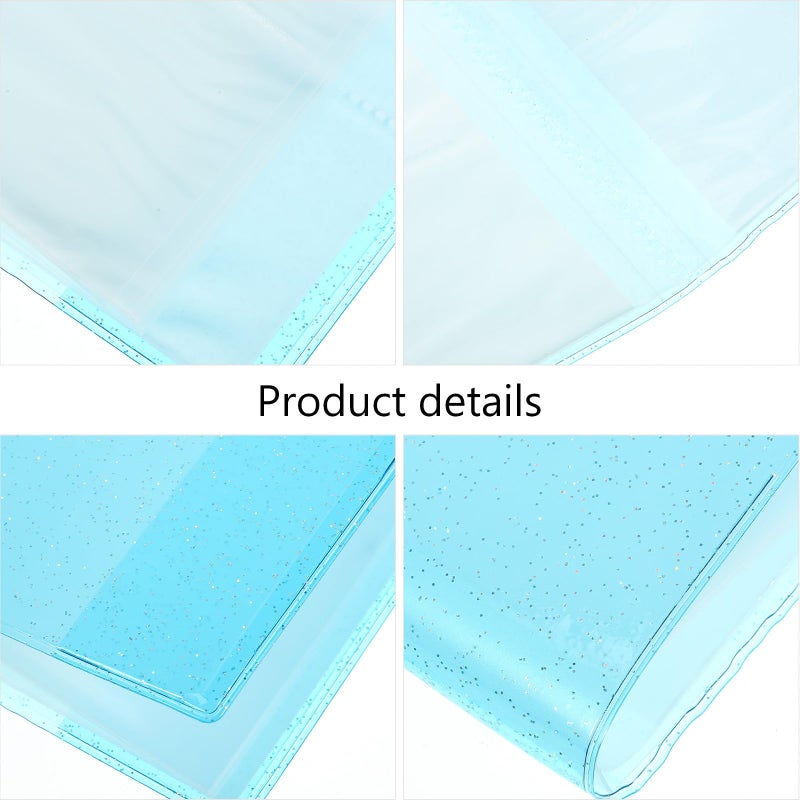 Blue Glitter Multi Functional Jelly Photo Album Card Holder 84 Pocket Ticket Organizer - Image 4