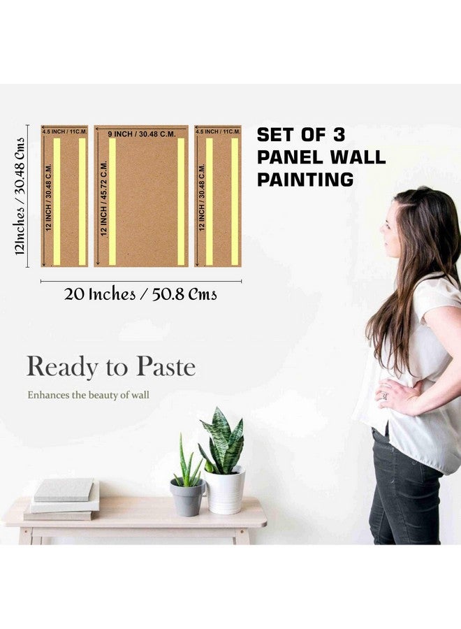 SAF Paintings flower pot for Wall Decoration - Set Of 3, 3d modern art Painting for Living Room Large Size with Frames for Home Decoration, Hotel, Office painting 50.8 cm x 30.48 cm SANFJM36048 - Image 2